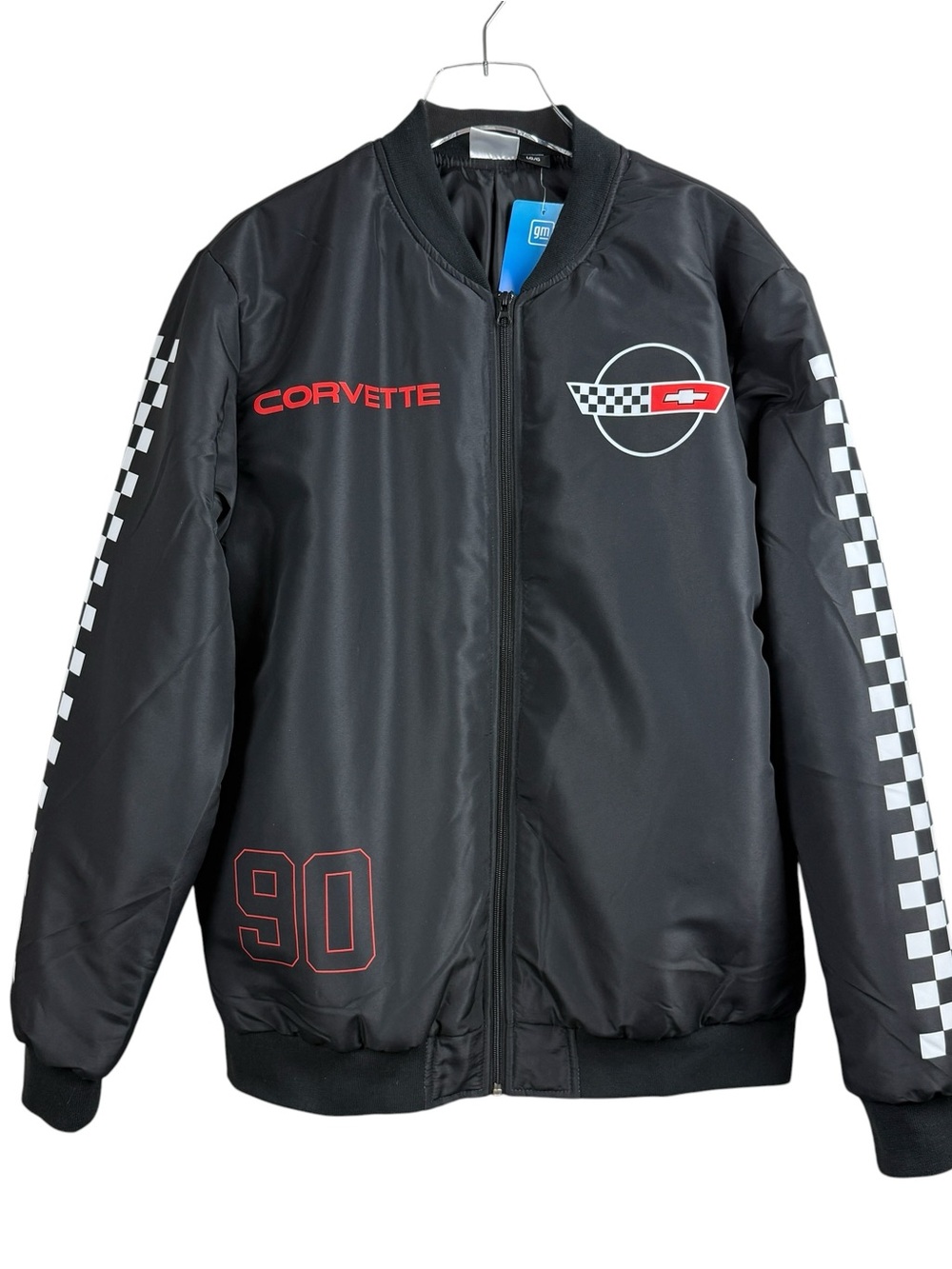 GM Licensed Corvette Black Bomber Jacket Men’s Size L NWT